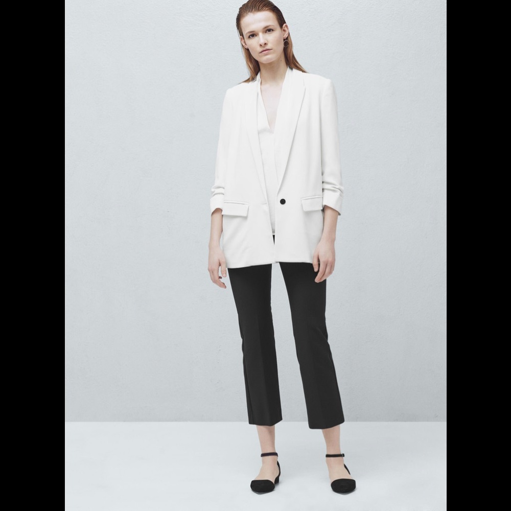 Mango Ruched Sleeves blazer